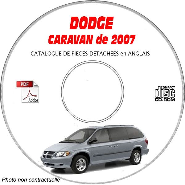 DODGE CARAVAN de 2007  Type : RS   Catalogue des Pièces Détachées sur CD-ROM anglais