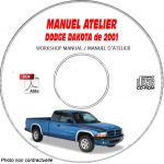 DODGE DAKOTA de 2001  Type : AN    Sport   SLT  Manuel d'Atelier sur CD-ROM Anglais