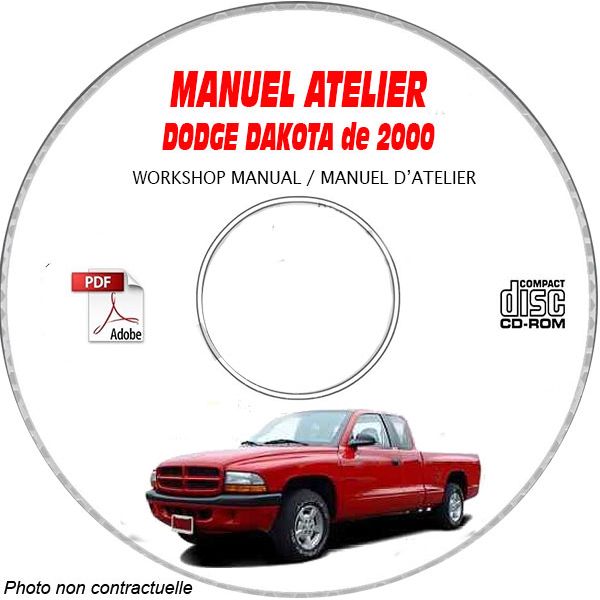 DODGE DAKOTA de 2000  Type : AN    Sport   SLT  Manuel d'Atelier sur CD-ROM  Anglais