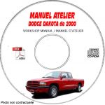DODGE DAKOTA de 2000  Type : AN    Sport   SLT  Manuel d'Atelier sur CD-ROM  Anglais