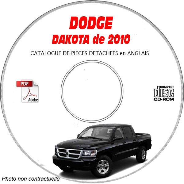 DODGE DAKOTA de 2010  Type ND, Sport, Laramie, SLT, ST, SXT  Catalogue des Pièces Détachées sur CD-ROM anglais
