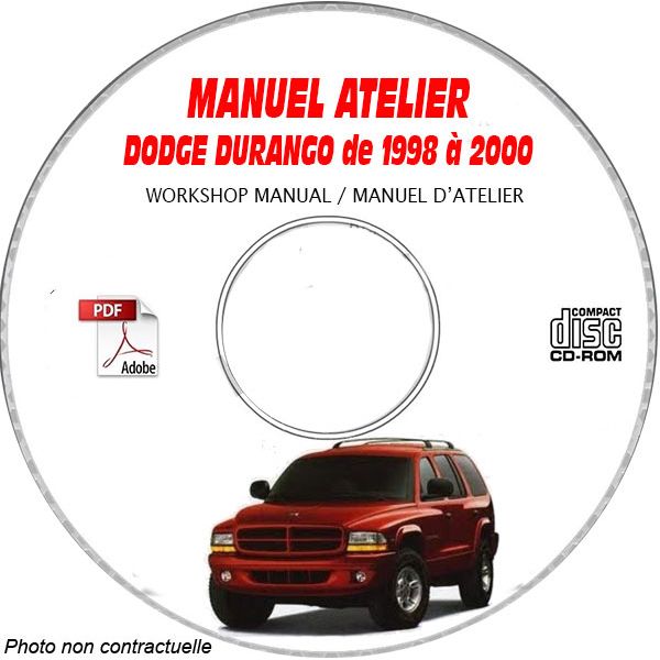 DODGE DURANGO de 1998 à 2000 TYPE  DN   Manuel d'Atelier sur CD-ROM Anglais