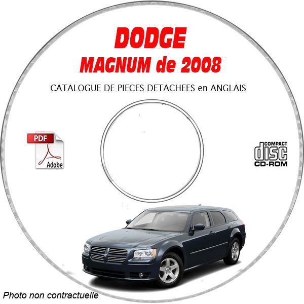 DODGE MAGNUM de 2008 TYPE LX  Catalogue des Pièces Détachées sur CD-ROM Anglais
