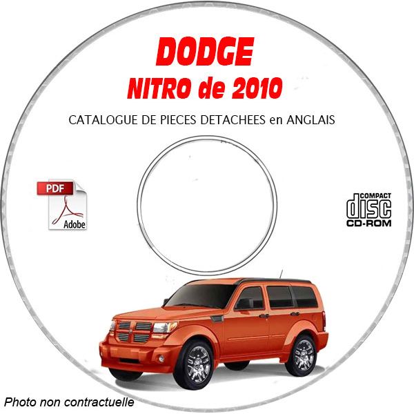 DODGE NITRO de 2010 Type KA SXT, R/T, SLT, LE, SPORT   Catalogue des Pièces Détachées sur CD-ROM Anglais