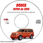 DODGE NITRO de 2010 Type KA SXT, R/T, SLT, LE, SPORT   Catalogue des Pièces Détachées sur CD-ROM Anglais