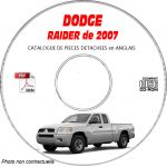 DODGE RAIDER de 2007  Type NM  LS, XLS, DUROCROSS  Catalogue des Pièces Détachées sur CD-ROM Anglais