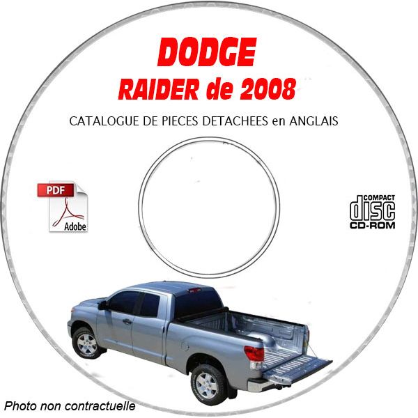 DODGE RAIDER de 2008 Type NM  LS  XLS   DUROCROSS  Catalogue des Pièces Détachées sur CD-ROM anglais