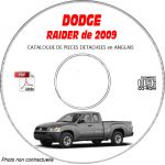 DODGE RAIDER de 2009  Type NM   LS  XLS   DUROCROSS  Catalogue des Pièces Détachées sur CD-ROM Anglais