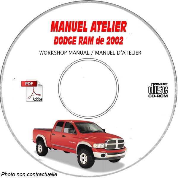 DODGE RAM de 2002  Type : DR  Manuel d'Atelier sur CD-ROM Anglais