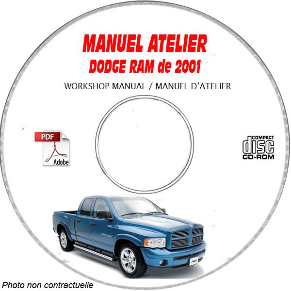 DODGE RAM de 2001  Type : BR / BE  Manuel d'Atelier sur CD-ROM anglais