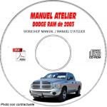 DODGE RAM 1500 2500 3500 de 2003  Type : DR  Manuel d'Atelier sur CD-ROM anglais