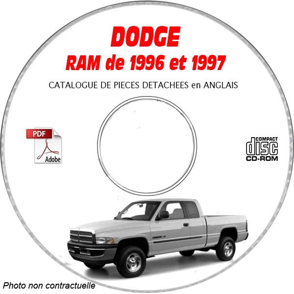 DODGE RAM de 1996-1997  Type DR 1500, 2500, 3500  Catalogue des Pièces Détachées sur CD-ROM Anglais