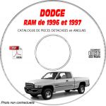 DODGE RAM de 1996-1997  Type DR 1500, 2500, 3500  Catalogue des Pièces Détachées sur CD-ROM Anglais