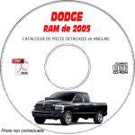 DODGE RAM de 2005  Type DR 1500, 2500, 3500  Catalogue des Pièces Détachées sur CD-ROM Anglais