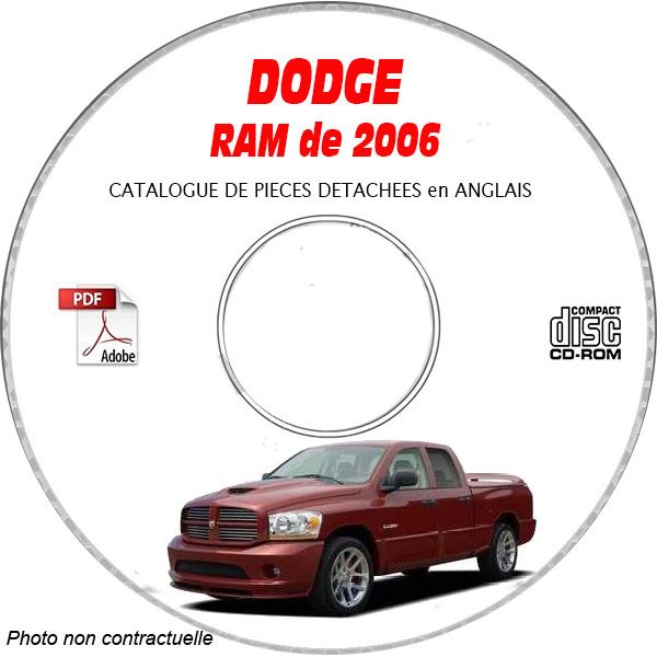 DODGE RAM de 2006  Type DR 1500  Catalogue des Pièces Détachées sur CD-ROM Anglais