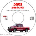 DODGE RAM de 2007  Type DR 1500; 2500, 3500  Catalogue des Pièces Détachées sur CD-ROM anglais