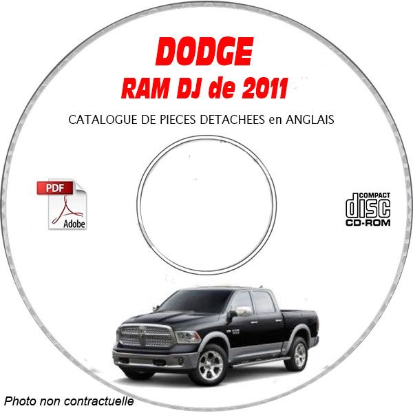 DODGE RAM de 2011 Type DJ  Catalogue des Pièces Détachées sur CD-ROM anglais