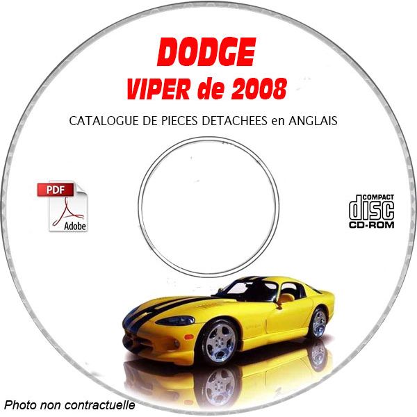 VIPER SRT-10 2008 Catalogue Pièces CDROM DODGE Anglais