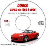 DODGE VIPER SRT-10 de 1992 à 1996 TYPE ZR  Catalogue des Pièces Détachées sur CD-ROM Anglais