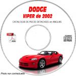 DODGE VIPER SRT-10 de 2002 TYPE SR  Catalogue des Pièces Détachées sur CD-ROM  Anglais