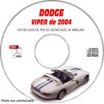 DODGE VIPER SRT-10 de 2004 TYPE ZB  Catalogue des Pièces Détachées sur CD-ROM Anglais