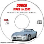 DODGE VIPER SRT-10 de 2005 TYPE ZB  Catalogue des Pièces Détachées sur CD-ROM Anglais