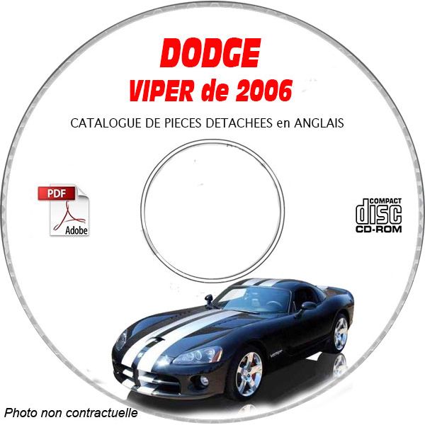 DODGE VIPER SRT-10 de 2006 TYPE ZB  Catalogue des Pièces Détachées sur CD-ROM Anglais