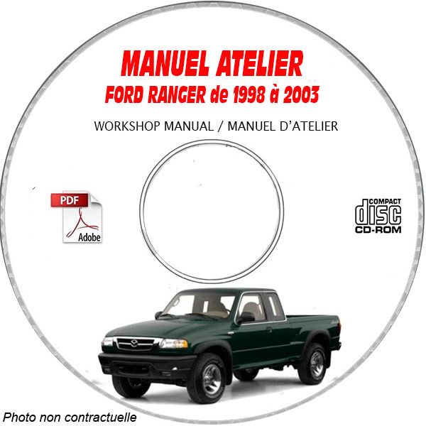 FORD RANGER de 1998 à 2003  Manuel d'Atelier sur CD-ROM anglais