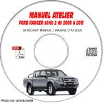 FORD RANGER série 2 de 2006 à 2011  Manuel d'Atelier sur CD-ROM anglais