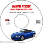 HONDA S2000  de 2000 a 2003  Type : JHM AP1 .....  Manuel d'Atelier sur CD-ROM Anglais
