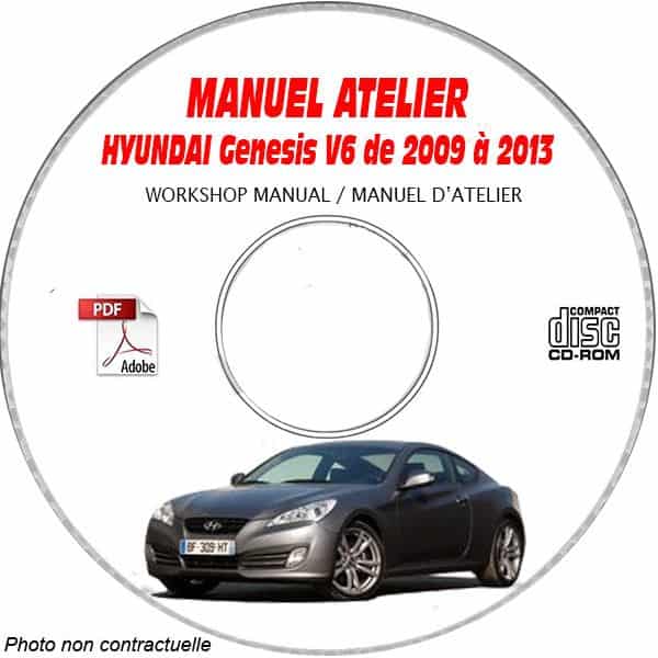 HYUNDAI GENESIS V6 de 2009 a 2013  Manuel d'Atelier sur CD-ROM Anglais