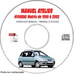 HYUNDAI MATRIX de 1999 a 2002  Manuel d'Atelier sur CD-ROM Anglais