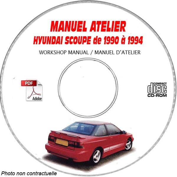 HYUNDAI SCOUPE de 1990 a 1994  Manuel d'Atelier sur CD-ROM Anglais