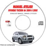 HYUNDAI TUCSON de 2004 à 2008  Phase 1  Manuel d'Atelier sur CD-ROM anglais
