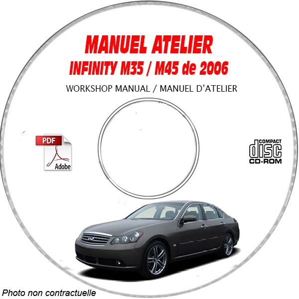 INFINITI M35 et M45 de 2006 TYPE  Y50   Manuel d'Atelier sur CD-ROM Anglais
