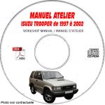 ISUZU TROOPER de 1997 A 2002  Manuel d'Atelier sur CD-ROM Anglais