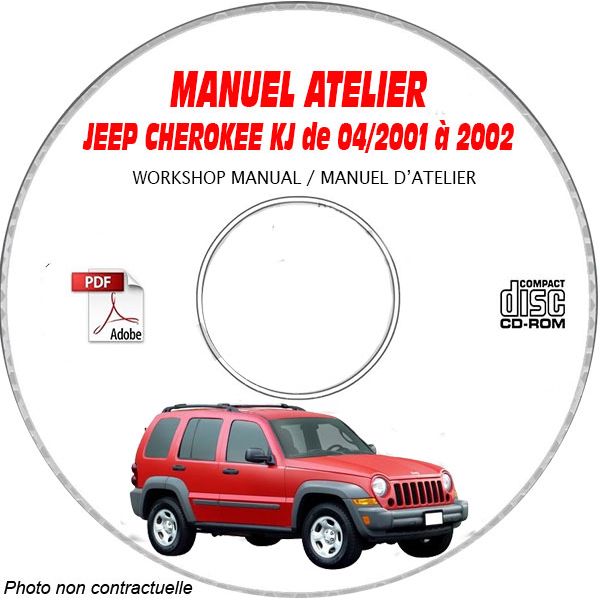 JEEP CHEROKEE LIBERTY KJ de 04/2001 à 2002  Type KJ Sport, Limited  Manuel d'Atelier sur CD-ROM Anglais