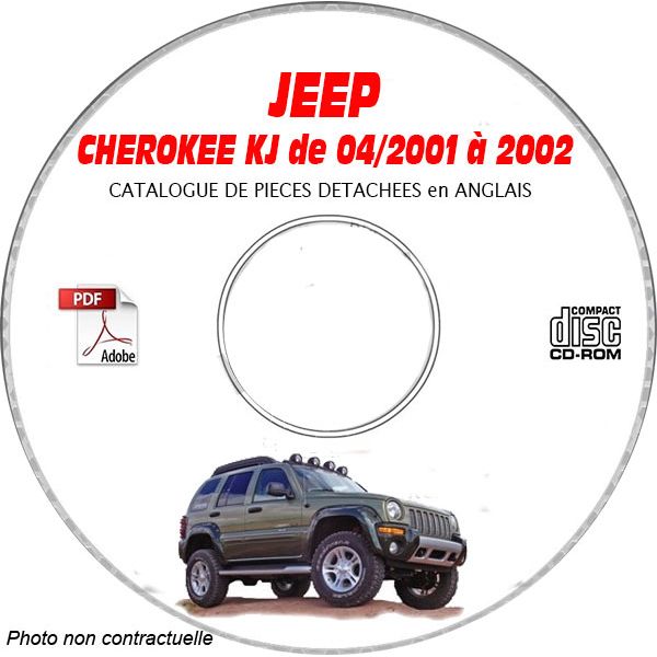 JEEP CHEROKEE - LIBERTY KJ de 2001 à 2002  RENEGADE + SPORT + LIMITED  Catalogue des Pièces Détachées sur CD-ROM anglais
