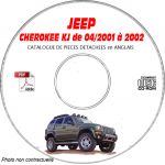 JEEP CHEROKEE - LIBERTY KJ de 2001 à 2002  RENEGADE + SPORT + LIMITED  Catalogue des Pièces Détachées sur CD-ROM anglais