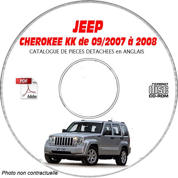 JEEP CHEROKEE - LIBERTY  KK de 2007 à 2008  RENEGADE + SPORT + LIMITED     Catalogue des Pièces Détachées sur CD-ROM Anglais