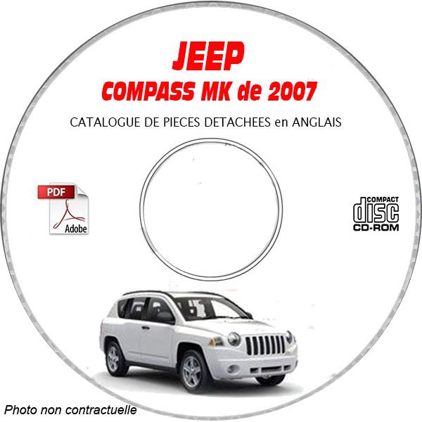 JEEP COMPASS MK de 2007  Type :  RALLYE + LIMITED    Catalogue des Pièces Détachées sur CD-ROM Anglais