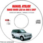 RANGE-ROVER L322 de 2002 a 2007  Manuel d'Atelier sur CD-ROM Anglais