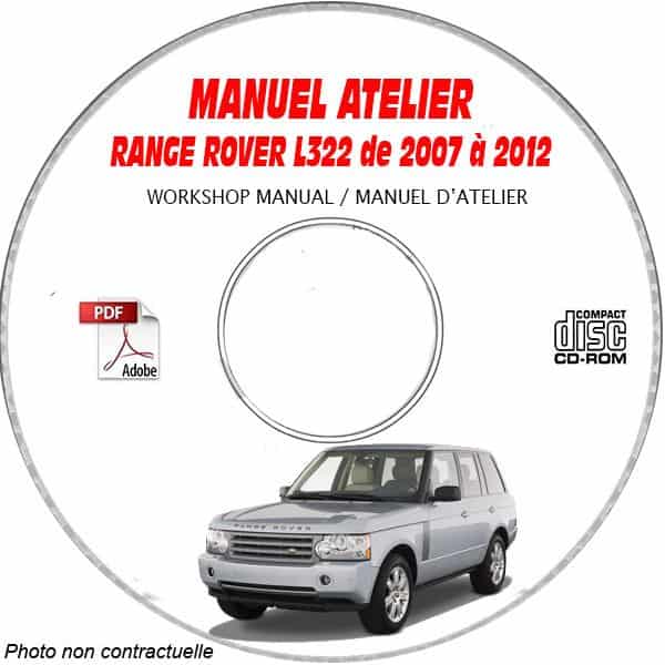 RANGE-ROVER L322  de 2007 à 2012 Phase 2  Manuel d'Atelier sur CD-ROM anglais