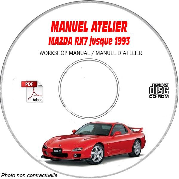 MAZDA RX7  jusqu'en 1993 Tyoe JM1FD 331 PO + 322 PO  Manuel d'Atelier sur CD-ROM anglais