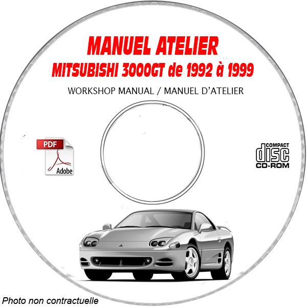 MITSUBISHI 3000 GT SL et VR4 de 1992 a 1999  Type : Z11AM + Z15AM + Z16AM  Manuel d'Atelier sur CD-ROM Anglais