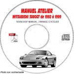 MITSUBISHI 3000 GT SL et VR4 de 1992 a 1999  Type : Z11AM + Z15AM + Z16AM  Manuel d'Atelier sur CD-ROM Anglais