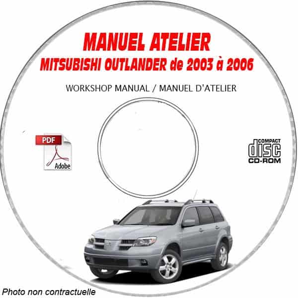 MITSUBISHI OUTLANDER de 2003 à 2006  Types : CU2W + CU5W  Manuel d'Atelier sur CD-ROM anglais