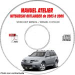 MITSUBISHI OUTLANDER de 2003 à 2006  Types : CU2W + CU5W  Manuel d'Atelier sur CD-ROM anglais