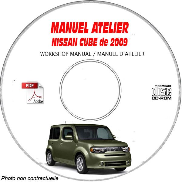 NISSAN CUBE de 2009 TYPE:  Z12  Manuel d'Atelier sur CD-ROM anglais