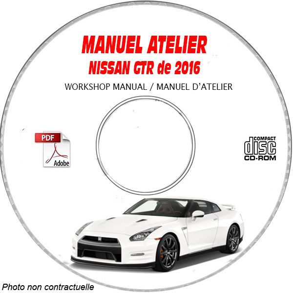 NISSAN GTR de 2016 TYPE  R35  Manuel d'Atelier sur CD-ROM anglais